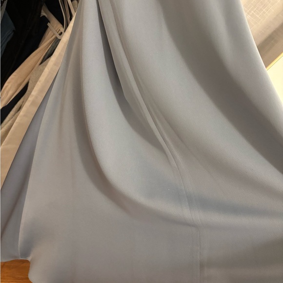 Anthropologie BHLDN Ruby Twist Halter Satin Gown in Dusty Blue - Picture 7 of 7